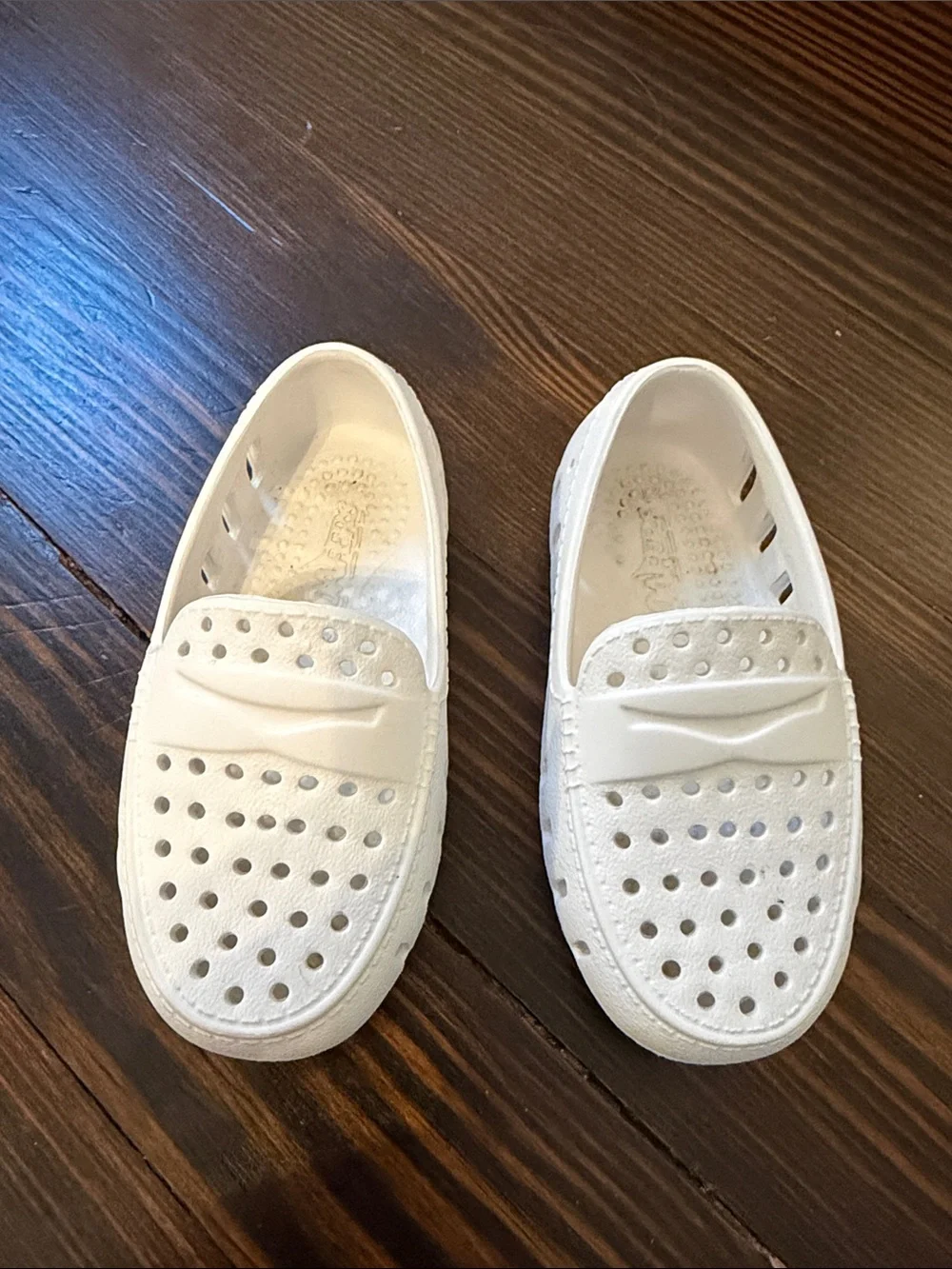 Girl Floafer White Slip-On Perforated Water-Resistant Shoes